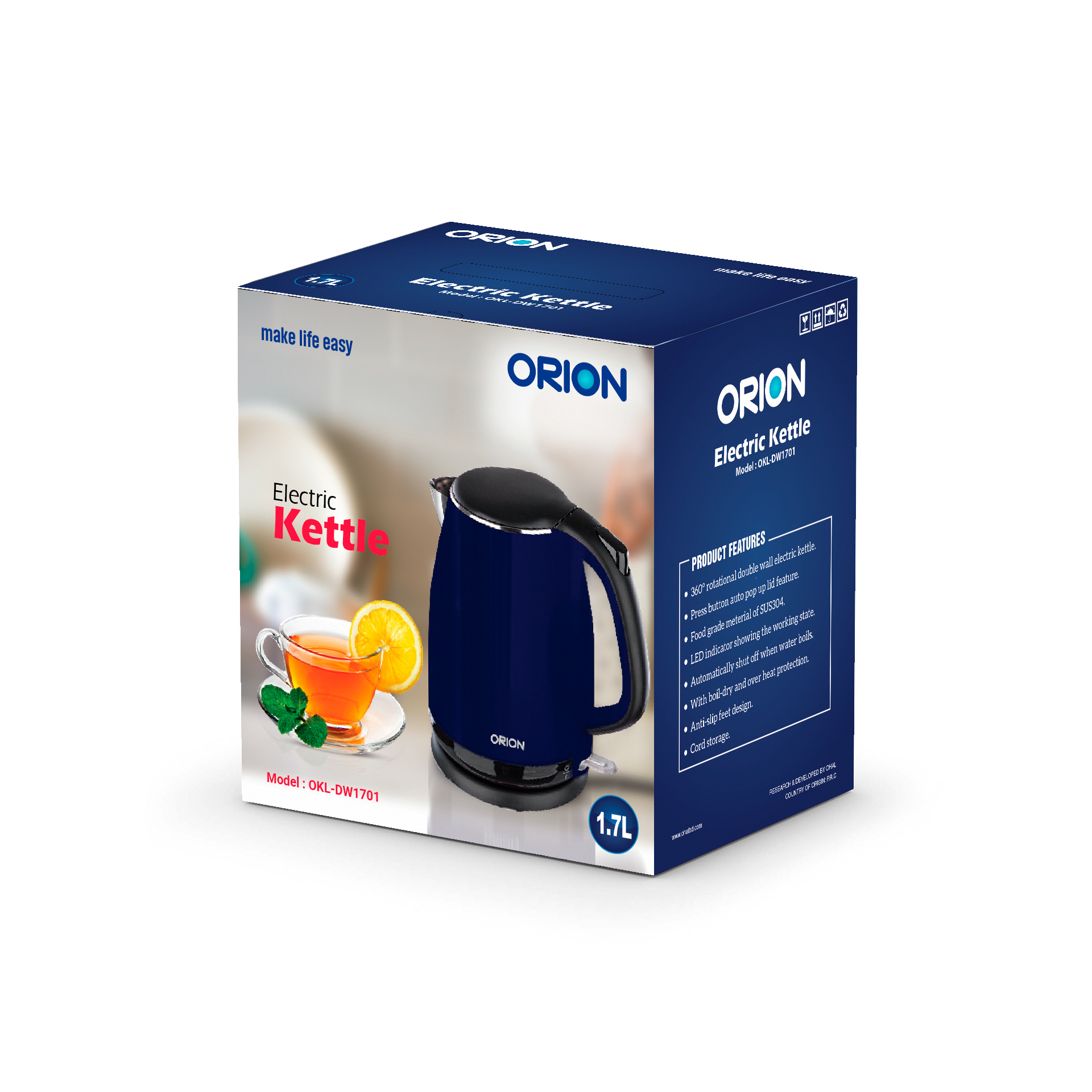 Orion  Electric Kettle 1.7 L OKL-DW1701