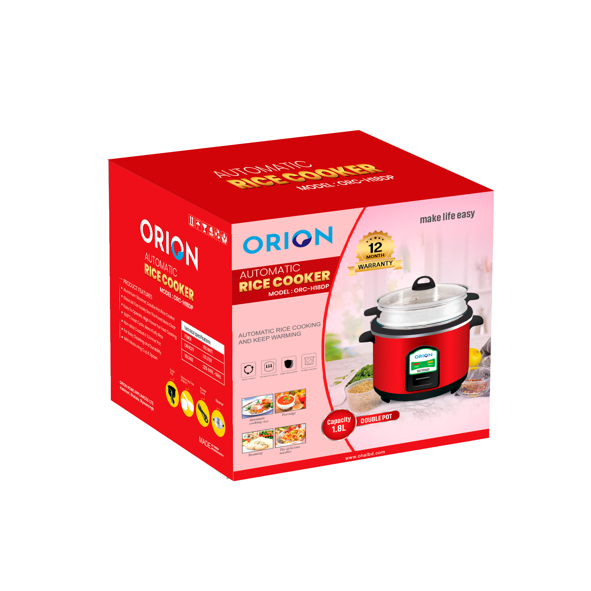 ORION  Rice Cooker ORC-H18DP